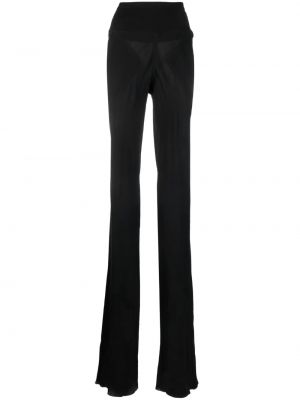 Памучни копринени прав панталон Rick Owens черно