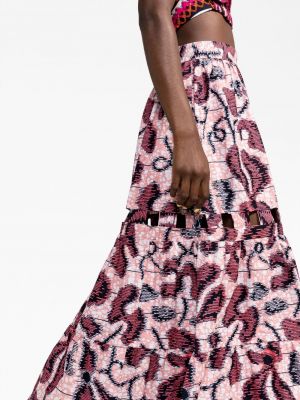 Dlouhá sukně s potiskem s abstraktním vzorem There Was One růžové