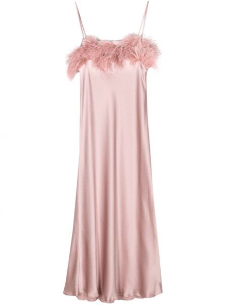 Миди рокля с пера Antonelli розово