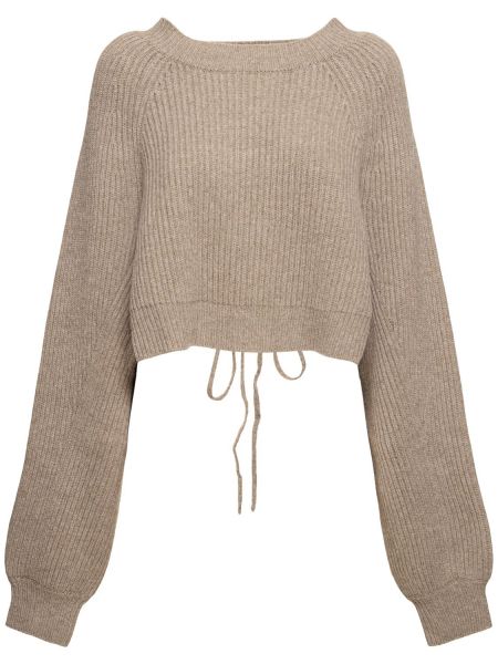 Uld kort sweater Yohji Yamamoto beige