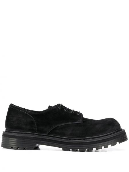 Велурени обувки в стил дерби Premiata черно