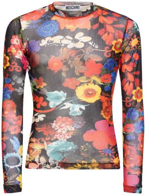 Chemise à fleurs à imprimé avec manches longues Moschino