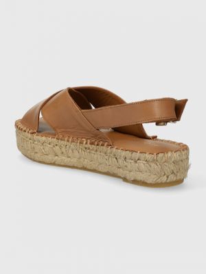 Kožené sandály na platformě Alohas hnědé