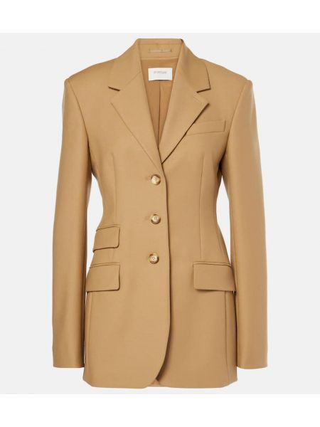 Lång kavaj i ull Sportmax beige