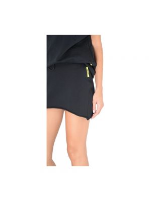 Mini falda de cintura alta de algodón Barrow negro
