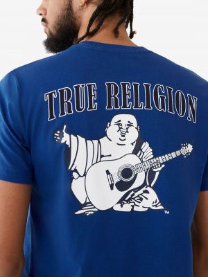 Футболка с коротким рукавом с круглым вырезом True Religion синяя
