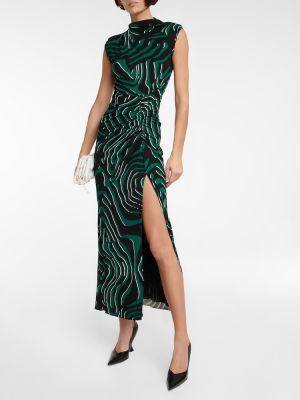 Sukienka długa dopasowana z nadrukiem Diane Von Furstenberg czarna