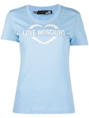 Trykt t-skjorte Love Moschino blå