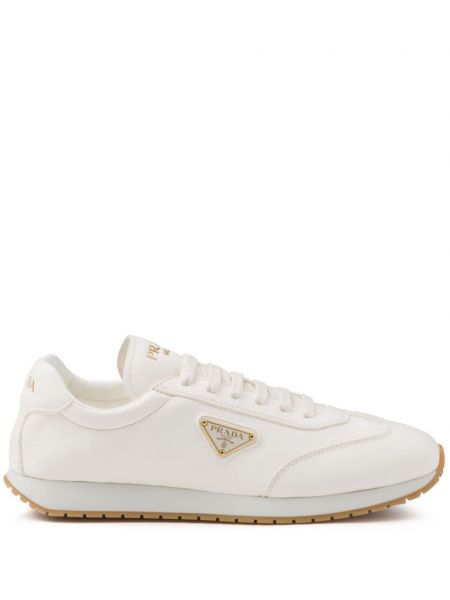 Læder sneakers Prada hvid