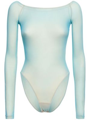 Body transparent en jersey Mm6 Maison Margiela bleu