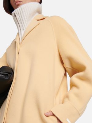 Μάλλινο παλτό Sportmax κίτρινο