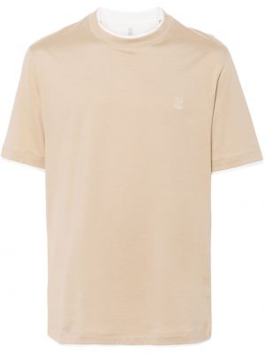 T-shirt brodé en coton Brunello Cucinelli