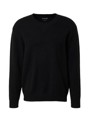 Hálós pulóver Replay fekete