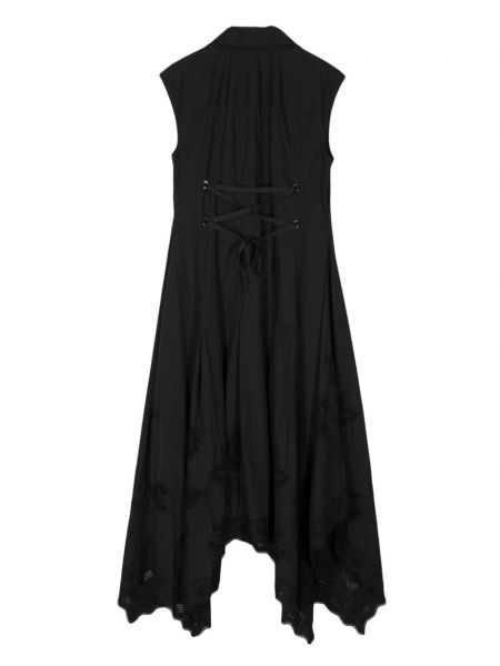 Haftowana sukienka bawełniana Lee Mathews czarna