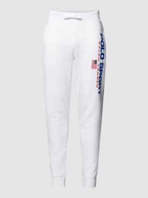 Spodnie sportowe z nadrukiem Polo Sport białe