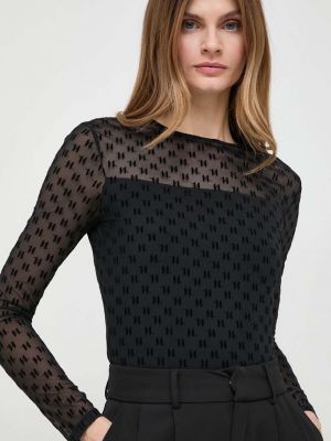 Блуза с дълъг ръкав Karl Lagerfeld черно