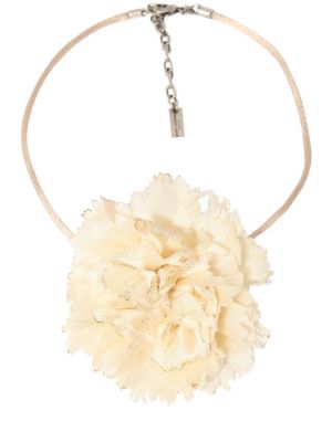 Svilena satenska ogrlica s cvjetnim printom Saint Laurent