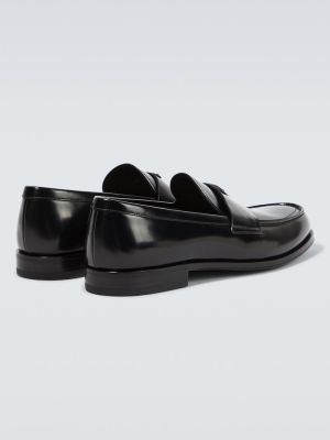 Δερμάτινα loafers Prada μαύρο