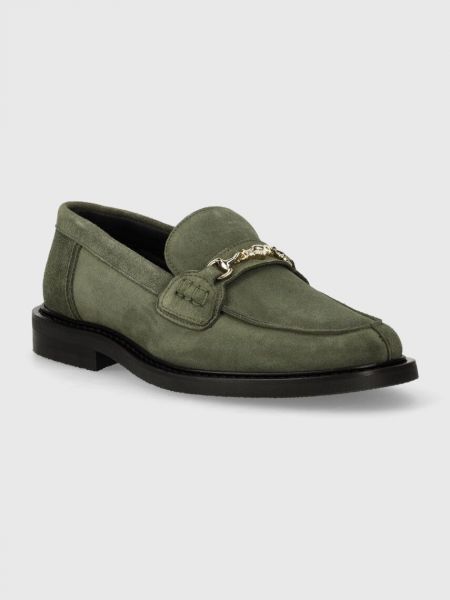 Pantofi loafer din piele de căprioară din piele Filling Pieces verde