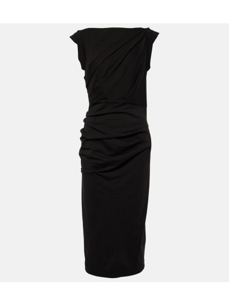 Платье миди из джерси с драпировкой Dries Van Noten черное