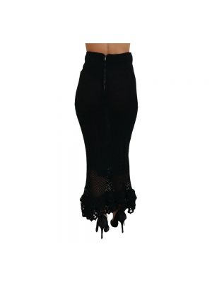 Falda larga de cintura alta de algodón Dolce & Gabbana negro