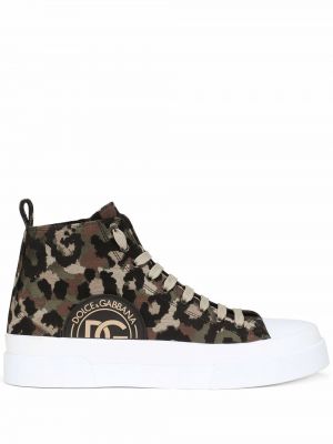 Sneakers con stampa camouflage Dolce & Gabbana verde