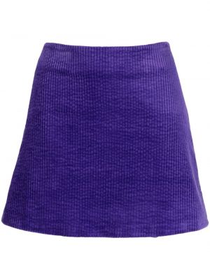 Manšestrové mini sukně Ganni fialové