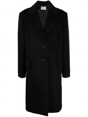 Vlnený velurový kabát Miu Miu čierna
