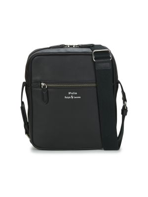 Bőr crossbody táska Polo Ralph Lauren fekete