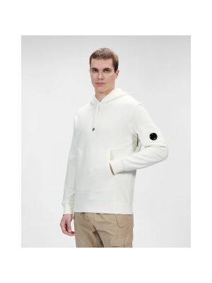 Jersey de tejido fleece con capucha C.p. Company blanco