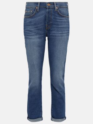 Slim fit retro skinny džíny s vysokým pasem 7 For All Mankind - modrá