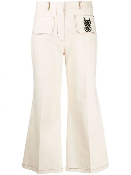 Pantalones con bordado Giambattista Valli blanco