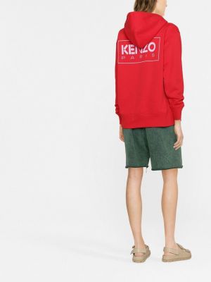Raštuotas džemperis su gobtuvu Kenzo raudona