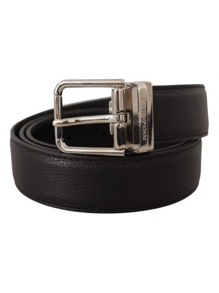 Cinturón de cuero con hebilla Dolce & Gabbana negro