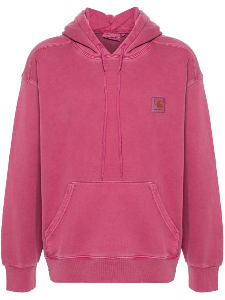 Pamučna hoodie s kapuljačom Carhartt Wip ružičasta