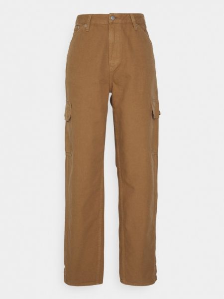 Spodnie sportowe Calvin Klein Jeans brązowe