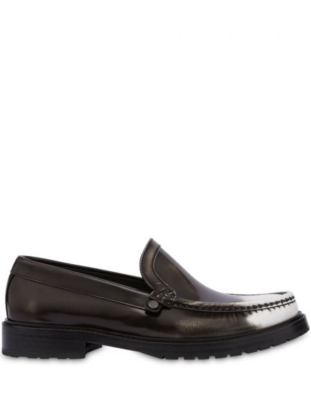 Loafers skórzane z przetarciami Moschino