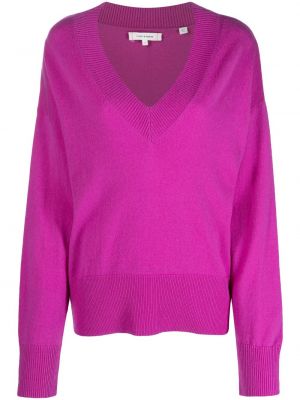 Pletený svetr s výstřihem do v Chinti And Parker fialový