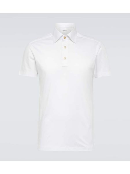 Poloshirt i bomuld Kiton hvid