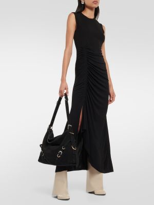 Μίντι φόρεμα ντραπέ Givenchy μαύρο