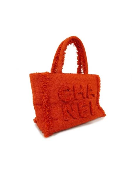Shopperka wełniana Chanel Vintage czerwona