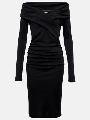 Vestido midi de lana Diane Von Furstenberg negro
