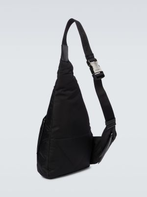 Crossbody torbica iz najlona Prada črna