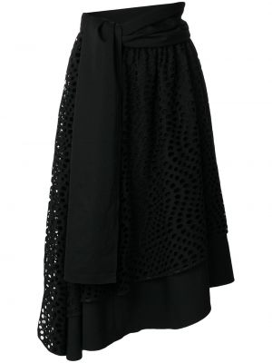 Falda con bordado de encaje Yohji Yamamoto Pre-owned negro