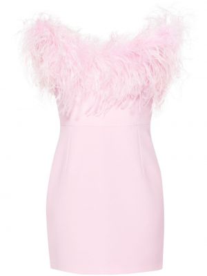 Κοκτέιλ φόρεμα με φτερά The New Arrivals Ilkyaz Ozel ροζ