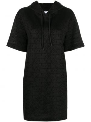 Mini šaty s potlačou Moschino čierna