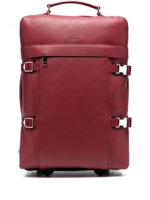 Kožený kufr s potiskem Orciani červený