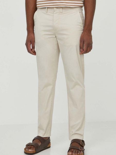 Béžové jednobarevné kalhoty Pepe Jeans