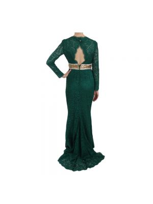 Sukienka długa koronkowa z kryształkami Dolce & Gabbana Pre-owned
