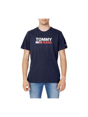 T-shirt con stampa con scollo tondo Tommy Jeans blu